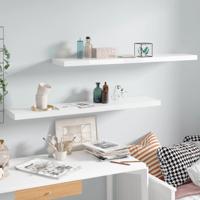Wandschappen zwevend 2 st 120x23,5x3,8 cm MDF hoogglans wit - thumbnail