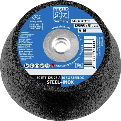 PFERD TOOLS 63418402 Schuurpan 50 ETT 125-25 A 16 SG STEELOX/M14 Diameter: 125 mm 2 stuk(s)