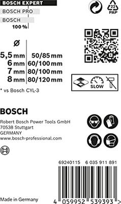 Bosch Accessories EXPERT CYL-9 MultiConstruction 2608900646 Multifunctionele boorset 4-delig 5.5 mm, 6 mm, 7 mm, 8 mm Cilinderschacht 4 stuk(s) - thumbnail