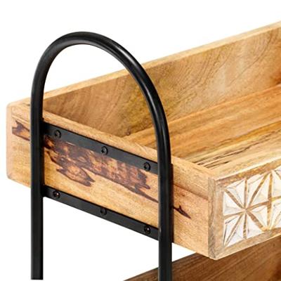 VidaXL Keukentrolley 3-laags 46x30x76 cm massief mangohout