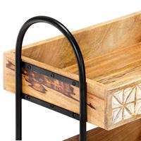 VidaXL Keukentrolley 3-laags 46x30x76 cm massief mangohout - thumbnail