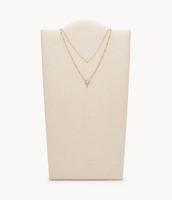 Fossil JF03648791 Ketting Vintage Glitz staal-glas rosekleurig 46-51 cm - thumbnail