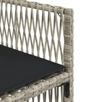 13-delige Tuinset met kussens poly rattan lichtgrijs - thumbnail