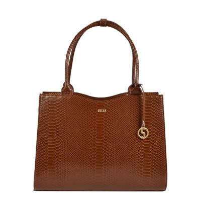 Socha Business Bag crocodile 15.6" laptop bag for women -Brown