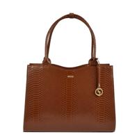 Socha Business Bag crocodile 15.6" laptop bag for women -Brown - thumbnail