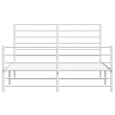 Bedframe met hoofd- en voeteneinde metaal wit 150x200 cm - thumbnail