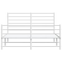 Bedframe met hoofd- en voeteneinde metaal wit 150x200 cm - thumbnail