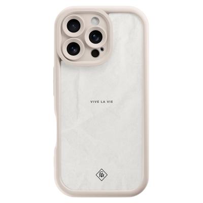 iPhone 16 Pro beige case - Vive la vie
