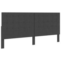 VidaXL Hoofdbord 200x200 cm getuft stof donkergrijs - thumbnail