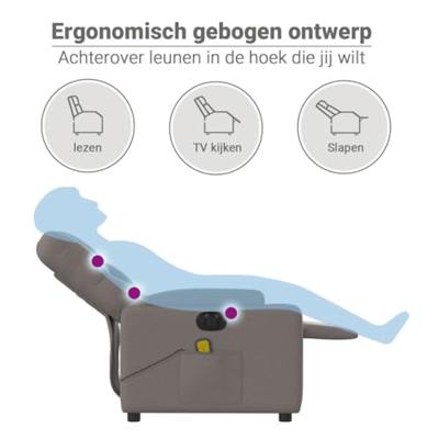 Massagestoel elektrisch verstelbaar stof taupe