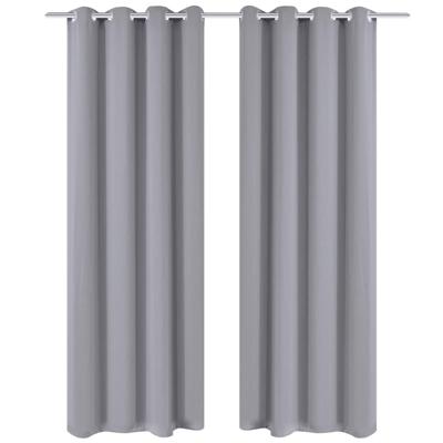 VidaXL Gordijnen met metalen ringen 135 x 245 cm 2 stuks (grijs)