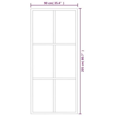 VidaXL Schuifdeur 90x205 cm esg-glas en aluminium zwart - thumbnail