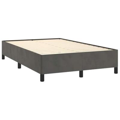 Boxspring met matras fluweel donkergrijs 120x190 cm