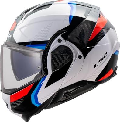 LS2 opklaphelm "ff910 advant ii triple". helmet ff910 advant ii triple xl wh/blue/red