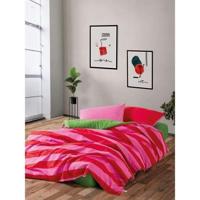 Set letto - 1 copripiumino 220 x 240 cm + 2 federe 60 x 60 cm - 100% cotone - Rosa - thumbnail