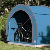 Fietstent met dak met opslag Blauw 256 x 222 x 182 cm - thumbnail