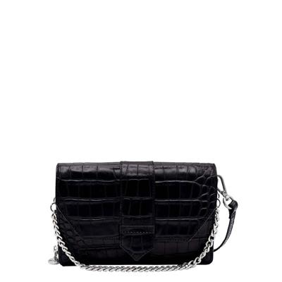 MOSZ Krisbag Telefoontasje Croco Black Silver MOSZ Krisbag Telefoontasje Croco Black Silver