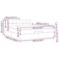 Ottoman bed met matras en LED's 160x200cm stof blauw - thumbnail