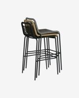 Kave Home Outdoor Barkruk 'Lambton' kleur Zwart (zithoogte 74cm) - thumbnail