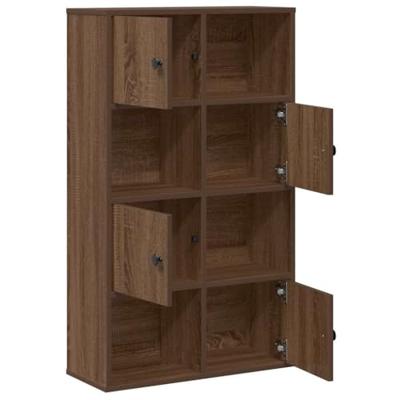 Boekenkast 60x24x101,5 cm bewerkt hout bruin eikenkleurig