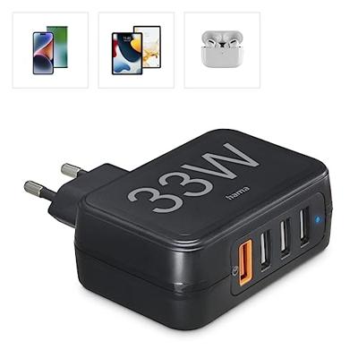 Hama Snellader 4 Poorten Qualcomm® 3.0 4x USB-A 33 W Zwart - thumbnail