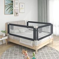 VidaXL Bedhekje peuter 100x25 cm stof donkergrijs - thumbnail