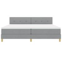 Boxspringbed met matras en LED stof lichtgrijs 200x200 cm - thumbnail