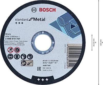 Bosch Accessoires Doorslijpschijf Standard Metal 115X1X22.23 - 2608619767 Bosch Accessoires Doorslijpschijf Standard Metal 115X1X22.23 - 2608619767
