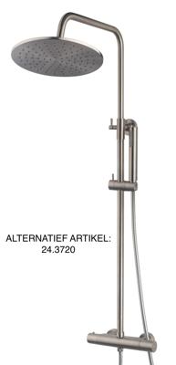 Douche-Opbouwset Caral met Thermostaatkraan Geborsteld Staal PVD Coating