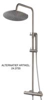 Douche-Opbouwset Caral met Thermostaatkraan Geborsteld Staal PVD Coating - thumbnail