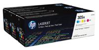 HP Toner 305A Origineel Combipack Cyaan, Magenta, Geel 2600 bladzijden CF370AM - thumbnail