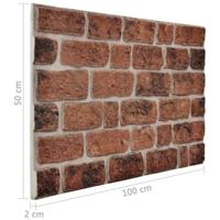VidaXL 10 st wandpanelen 3d donkerbruine baksteen eps - thumbnail