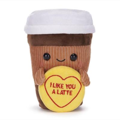 Love Hearts Koffiebeker knuffel - I like you a latte - 18 cm