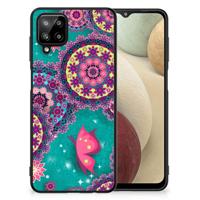 Samsung Galaxy A12 Leuk Telefoonhoesje Cirkels en Vlinders - thumbnail