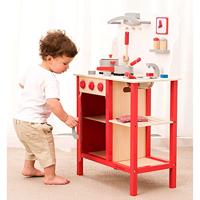 New Classic Toys houten Kinderkeuken Bon Appetit - Rood - thumbnail