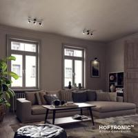 Riga - LED plafondlamp - 12 Watt 1035 Lumen - 3 spots - 4000K Neutraal wit - Draaibaar en dimbaar - GU10 - Kantelbaar - Plafondspot - IP20 Voor binnen - Zwart - thumbnail