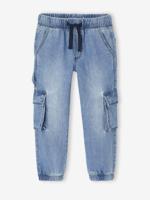 Losse battlebroek van denim voor jongens double stone - thumbnail