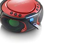 SCD-550RD Draagbare FM-radio CD/MP3/USB/Bluetooth-speler® met LED-verlichting Rood - thumbnail
