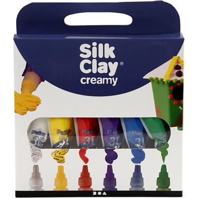Creativ Company Silk clay creamy standaard kleuren, 6x35ml - thumbnail