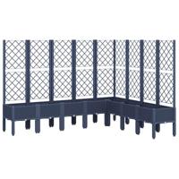 Plantenbak met latwerk 200x160x142 cm polypropeen grijs - thumbnail