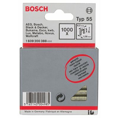 Bosch Accessoires Niet met smalle rug type 55 geharst 6 x 1,08 x 26 mm 1000st - 1609200388 Bosch Accessoires Niet met smalle rug type 55 geharst 6 x 1,08 x 26 mm 1000st - 1609200388