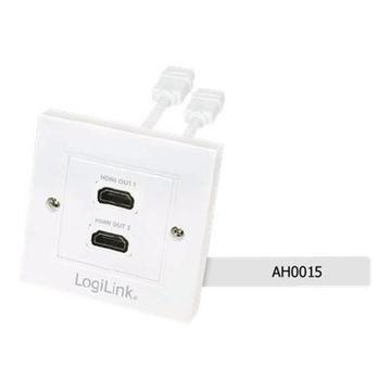 LogiLink AH0015 HDMI Adapter [1x HDMI-bus - 2x HDMI-bus] Wit