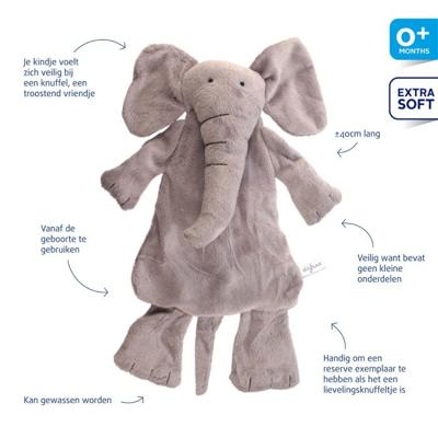 Difrax Knuffel Olifant Elliot Groot