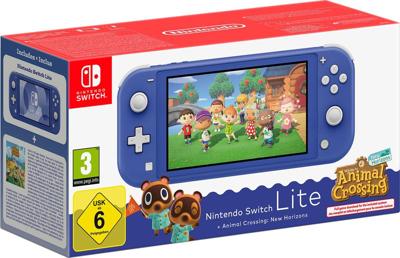Nintendo Switch Lite Handheld Console Blauw + Animal Crossing: New Horizons (Download) - thumbnail