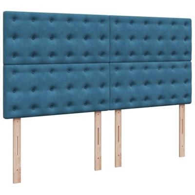 Boxspring met matras fluweel blauw 200x200 cm