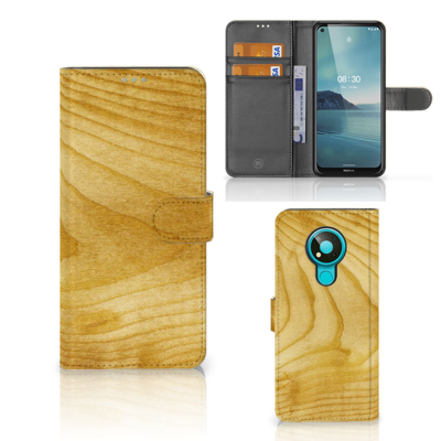 Nokia 3.4 Book Style Case Licht Hout Nokia 3.4 Book Style Case Licht Hout