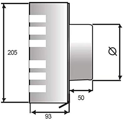 PREMIUM LINE design gevelkap -ALFA- Ø125mm - grofmazig gaas - RVS