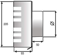 PREMIUM LINE design gevelkap -ALFA- Ø125mm - grofmazig gaas - RVS - thumbnail