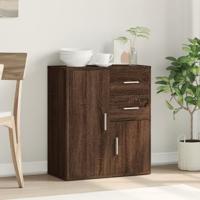 Dressoir 60x31x70 cm bewerkt hout bruin eikenkleurig - thumbnail