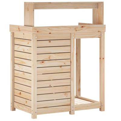 VidaXL Oppottafel met schappen 82,5x50x109,5 cm massief grenenhout
